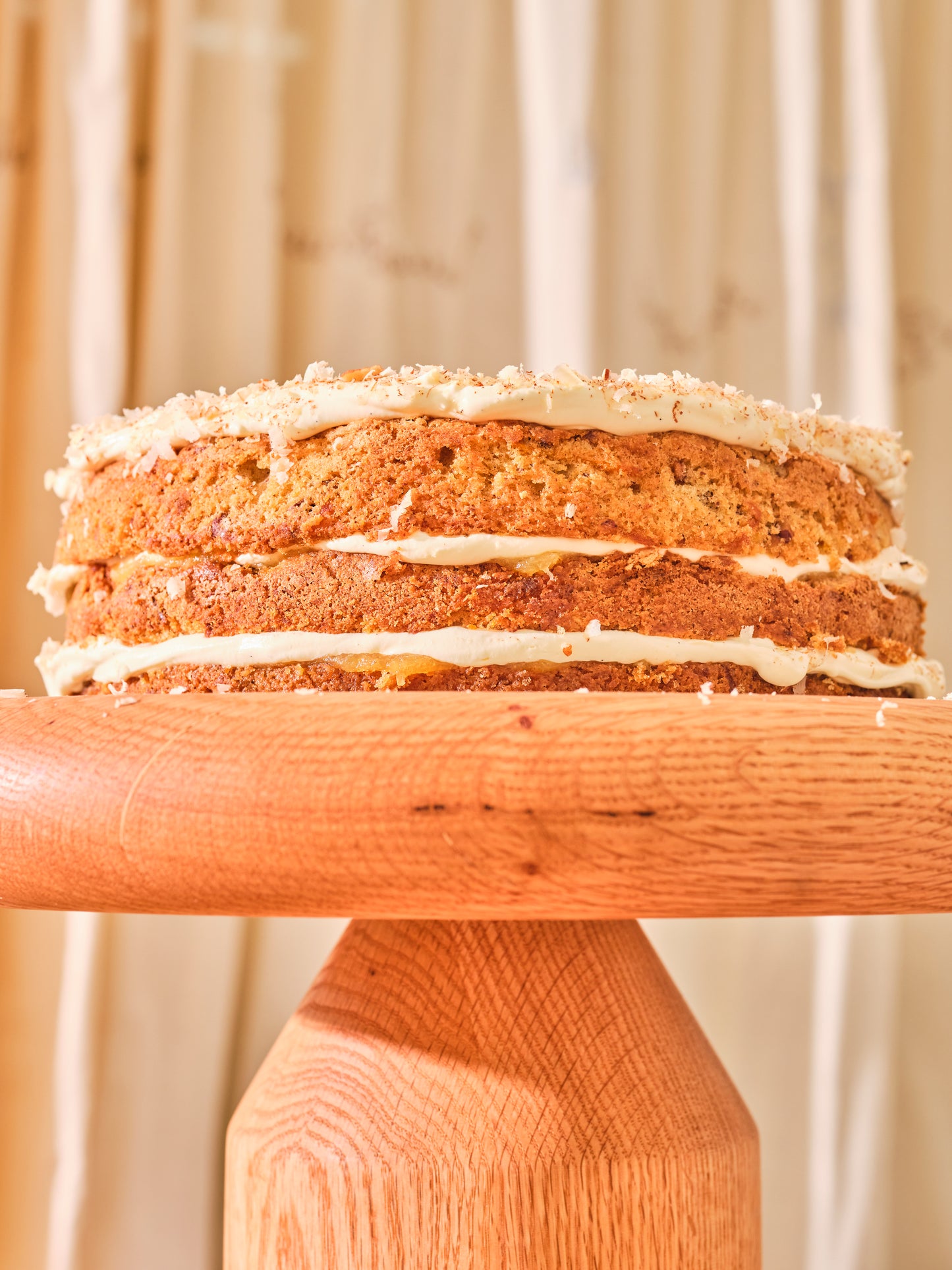 Carrot coconut and pecan cake, pineapple jam (original frosting)