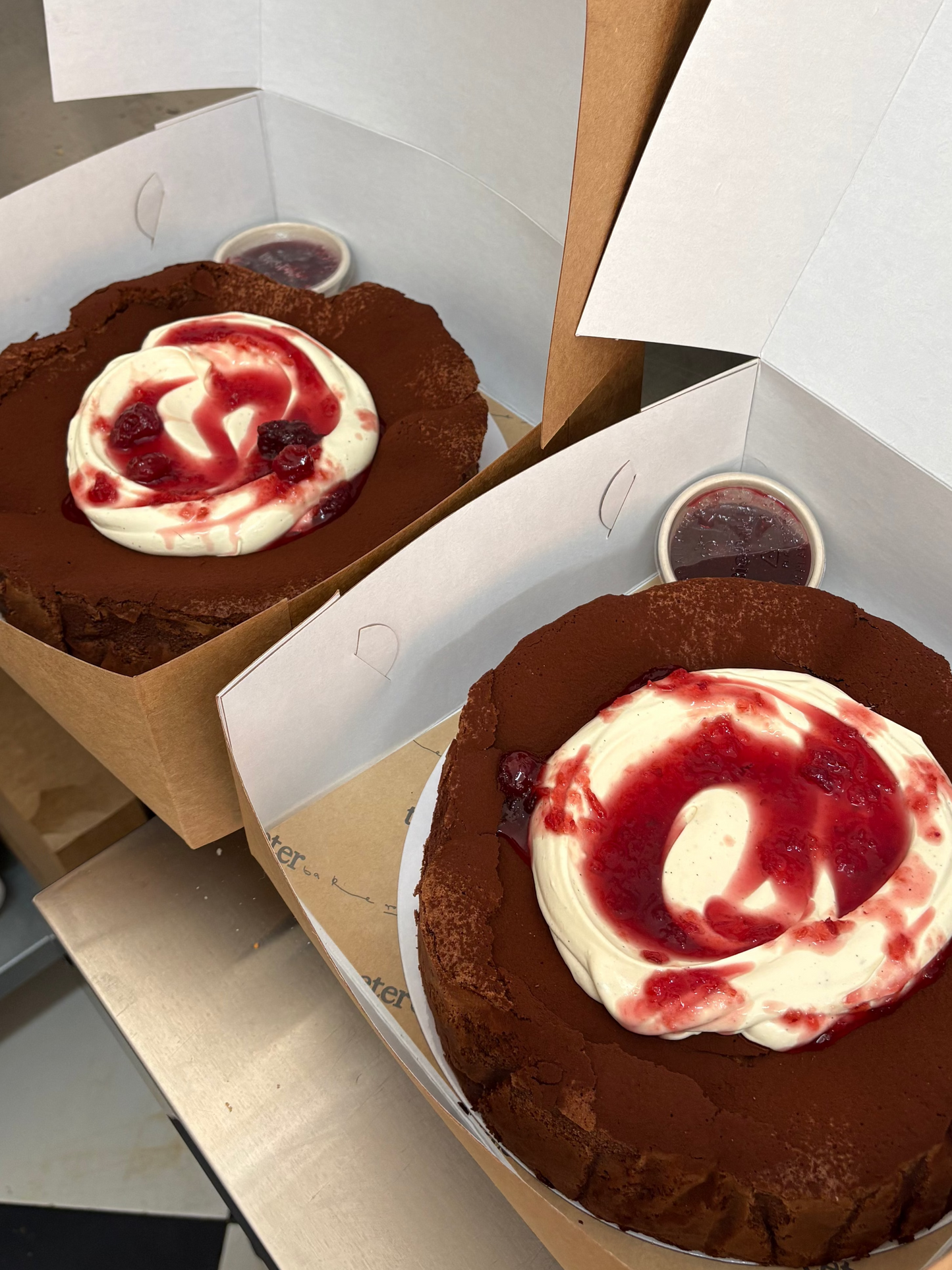 Baked chocolate mousse cake